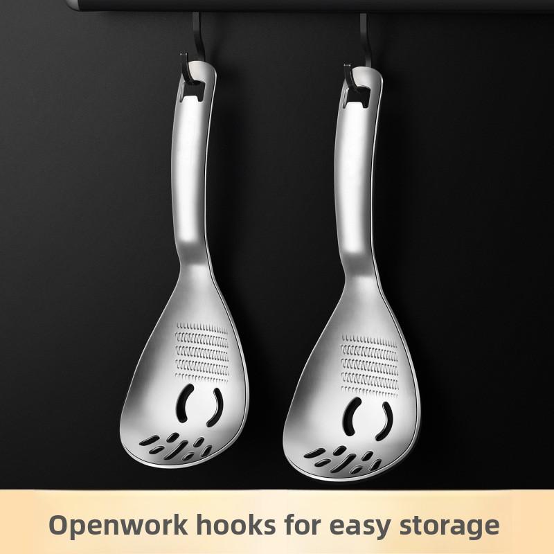 Stainless Steel Multi-Function Grating Spoon Garlic Mincer Ginger Grinder Baby Food Masher Slotted Spoon for Kitchen