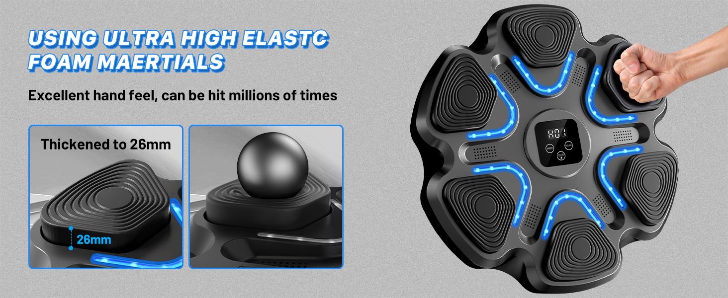 Music Boxing Machine for Kids and Adults, Wall Mounted Bluetooth Punching Trainer with Boxing Gloves, Intelligent LED Boxing Target Workout Machine for Teenagers Boys Girls