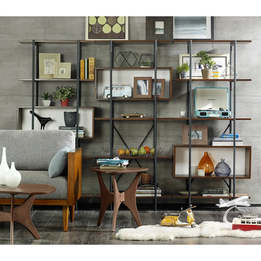 Nokaa Triangle Wood Coffee Table, Modern Accent Table for Living Room, Space-Saving Corner Design, Pecan Wood Finish, Easy Assembly, Brown