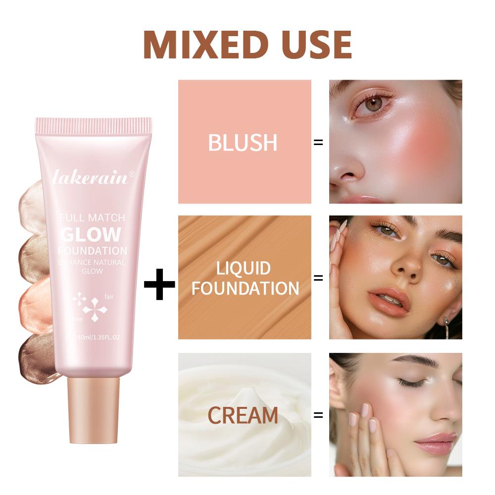 Long-Lasting Glow Foundation, Natural Glow Enhancer, Moisturizing & Brightening Luminous Foundation for All-Day Radiant Glow