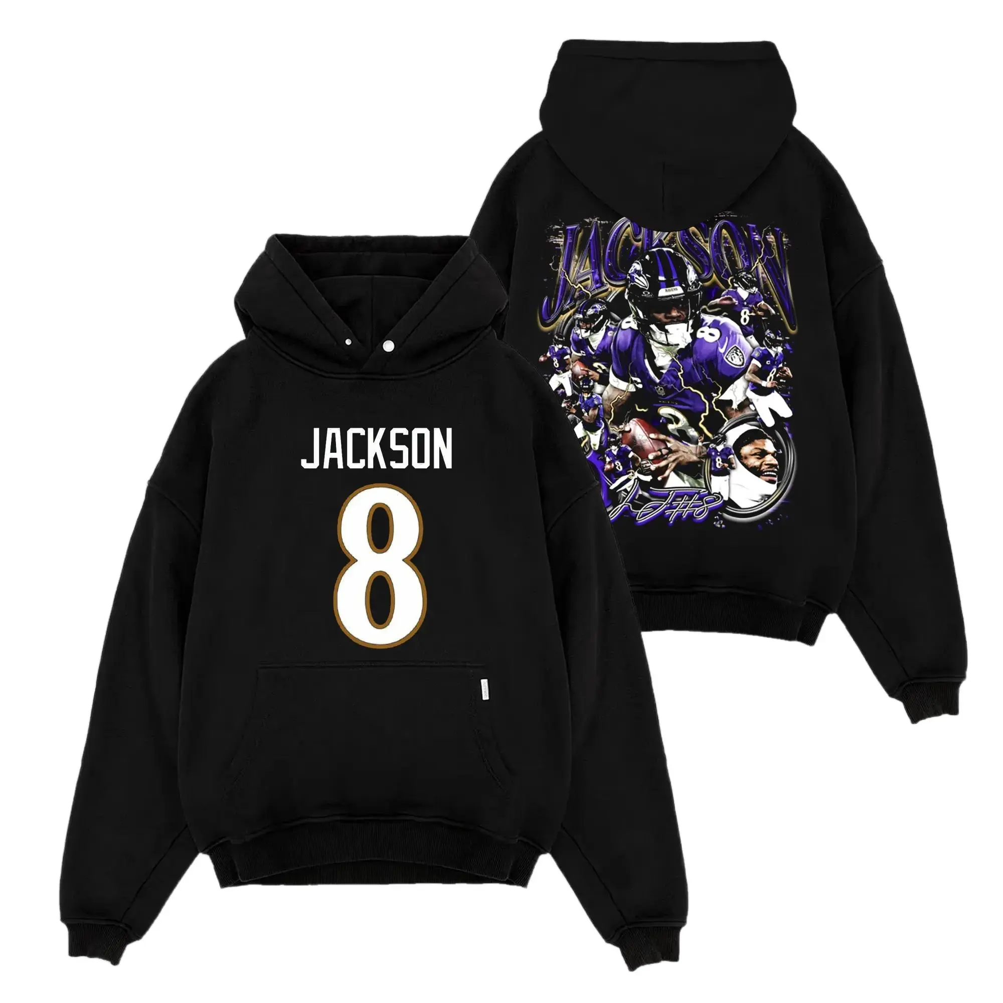 [Sale Up To 50%] Unisex Action Jackson 8 T-shirt Premium 100% Cotton Acid Wash, Smiley Face Assassin Fans, Lamar Jackson Fans, Football American Fans, Sunday Football Shirt, Game Day Outfit