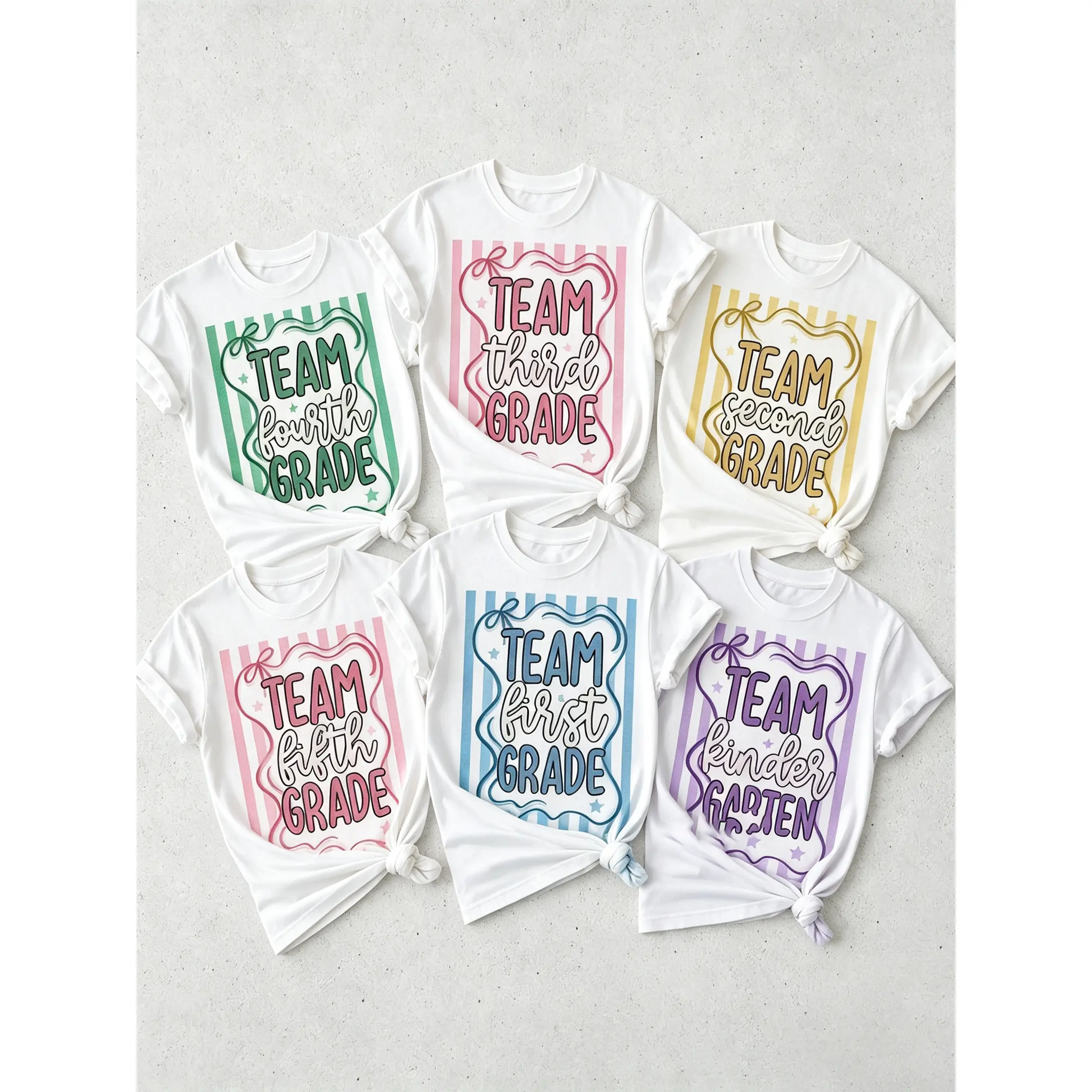 Preppy Back to School Teacher Shirt for Women, Coquette Bow Pencil Tee, Pre-K Kindergarten 1st 2nd 3rd 4th Grade First Day Classroom Outfit, Full Size, Full Color, Back To School Gift, Back To School Shirt