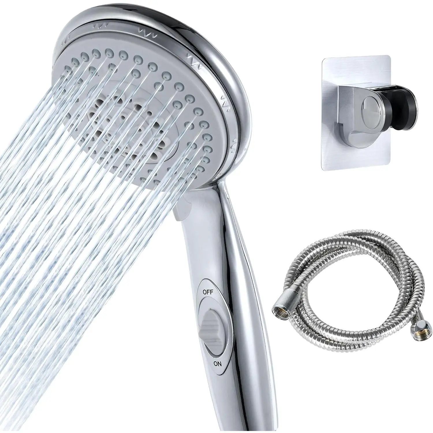 High  RV Shower  with Hose and  Off  | Water-saving 5- Camper Shower  Kit  For RVs,Campers,Motorhomes,Travel ,, Chrome