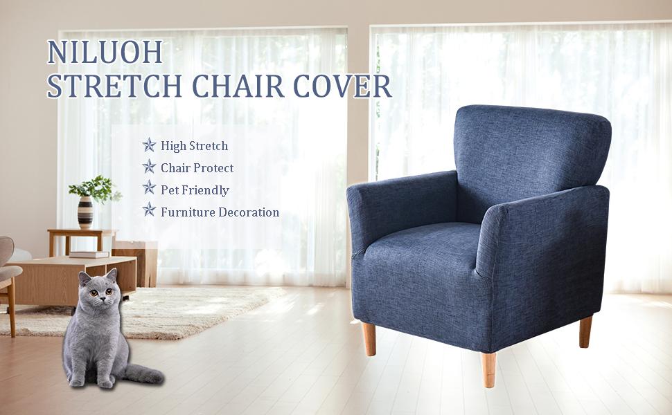 NILUOH Banquet Armchair Slipcover 1-Piece Stretch Chair Covers with Arms Printed Soft Accent Chair Cover Anti-Slip Arm Chair Covers Washable Chair Slipcovers for Living Room, 01