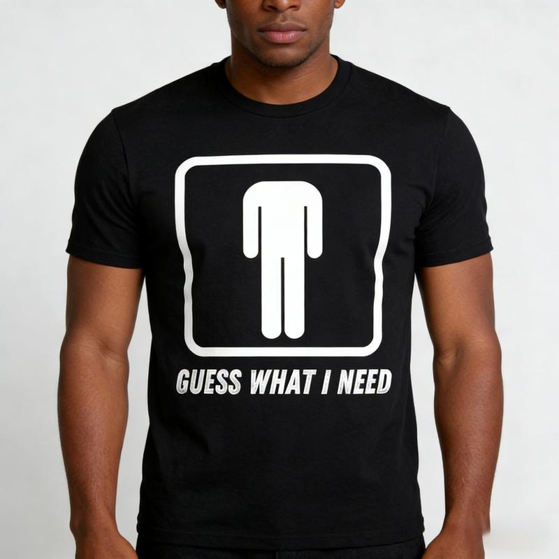 Men's Retro "Guess What I Need" Graphic Cotton Crew Neck T-Shirt ,UnisexT-Shirt 180g Pure Cotton Casual Crew Neck Great For Day Trips Casual Wear Or Relaxing Print Black Round Neck Short Sleeve Regular 2026