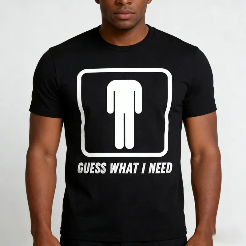 Men's Retro "Guess What I Need" Graphic Cotton Crew Neck T-Shirt ,UnisexT-Shirt 180g Pure Cotton Casual Crew Neck Great For Day Trips Casual Wear Or Relaxing Print Black Round Neck Short Sleeve Regular 2026