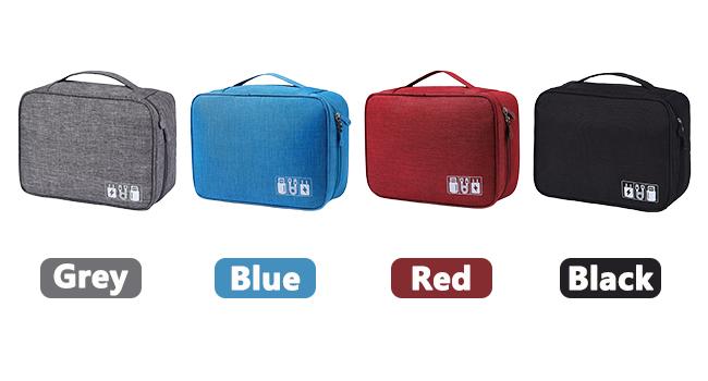 Electronic Accessories Organizer, Portable Travel Cable Storage Bag Tech Pouch with Adjustable Compartments Water-Resistant Handbag for Smart Device Cords Chargers Hard Drives Gadgets