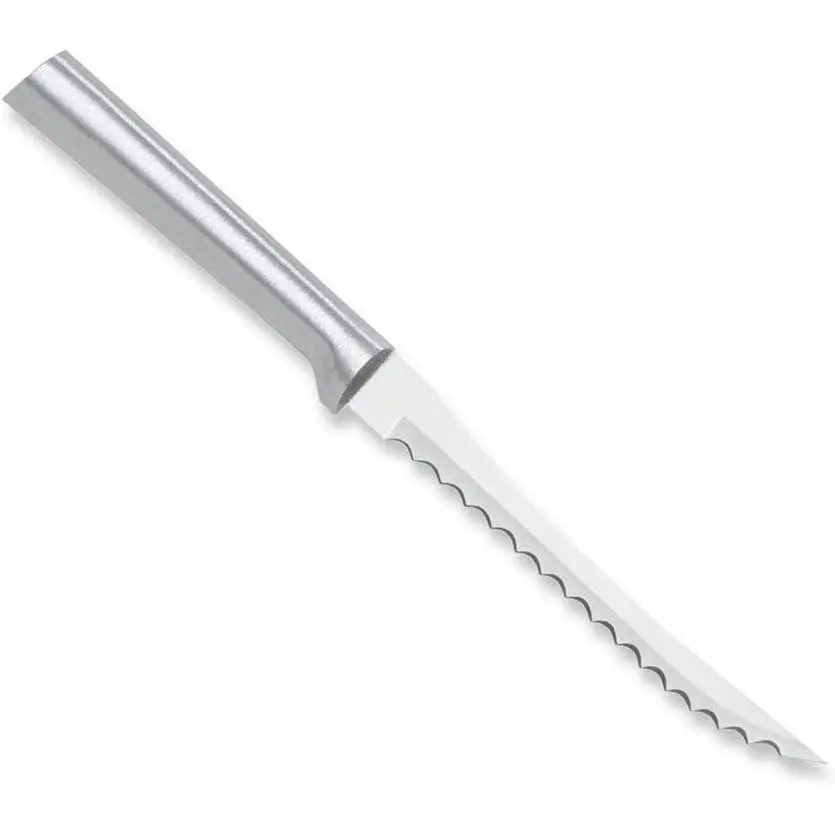 Rada Cutlery Tomato Slicer Knife (R126), 5" Stainless Steel Serrated Blade, Silver Handle