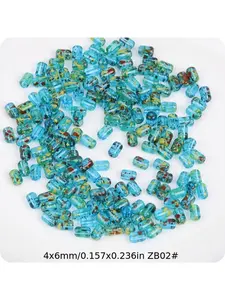 4x6mm Translucent Picasso Date-Shaped Glass Seed Beads for DIY Crafting, Weaving, Bracelets, and Jewelry Accessories