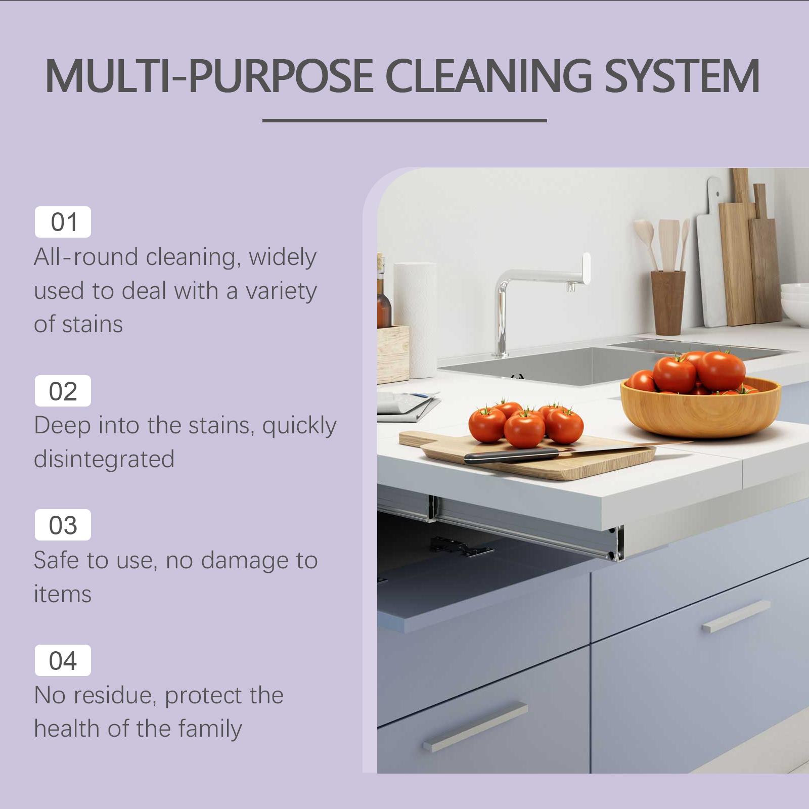Jaysuing Multi-Purpose Cleaner Clean Oil Remove Stains Kitchen Bathroom Clean Multi-Purpose Cleaner