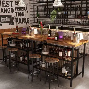Modern Dining Island Set With 2 Stools, 3 Piece Dining Table Set With Bar Stool, Prep Table, Faux Dining Table Set With Storage Shelves, Storage Rack With Large Worktop And 2 Shelves Small Space,, Dining Room