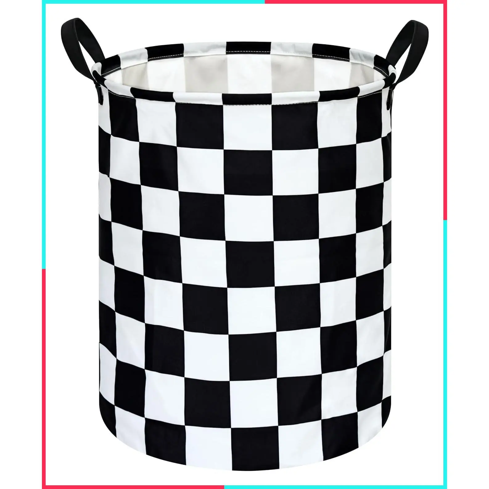 Racing Checkerboard Foldable Storage Basket for Boys Room, Laundry Hamper Organizer, Toy Box, Storage Bin & Gift Basket