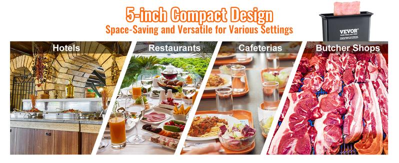 VEVOR Commercial Meat Tenderizer, Heavy Duty Stainless Steel Meat Tenderizer Machine, Quick and Easy Manual Operation Kitchen Tool, 5.8" Feed Port for Beef, Turkey, Chicken, Pork, Steak, and Fish Utensils