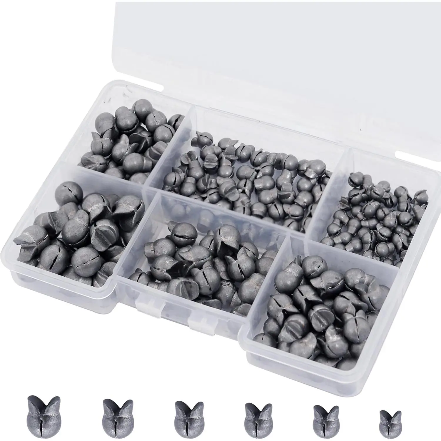Split Shot Fishing Weights Round Removable Fishing Sinkers  Fly Bass Fishing Casting 6 Sizes