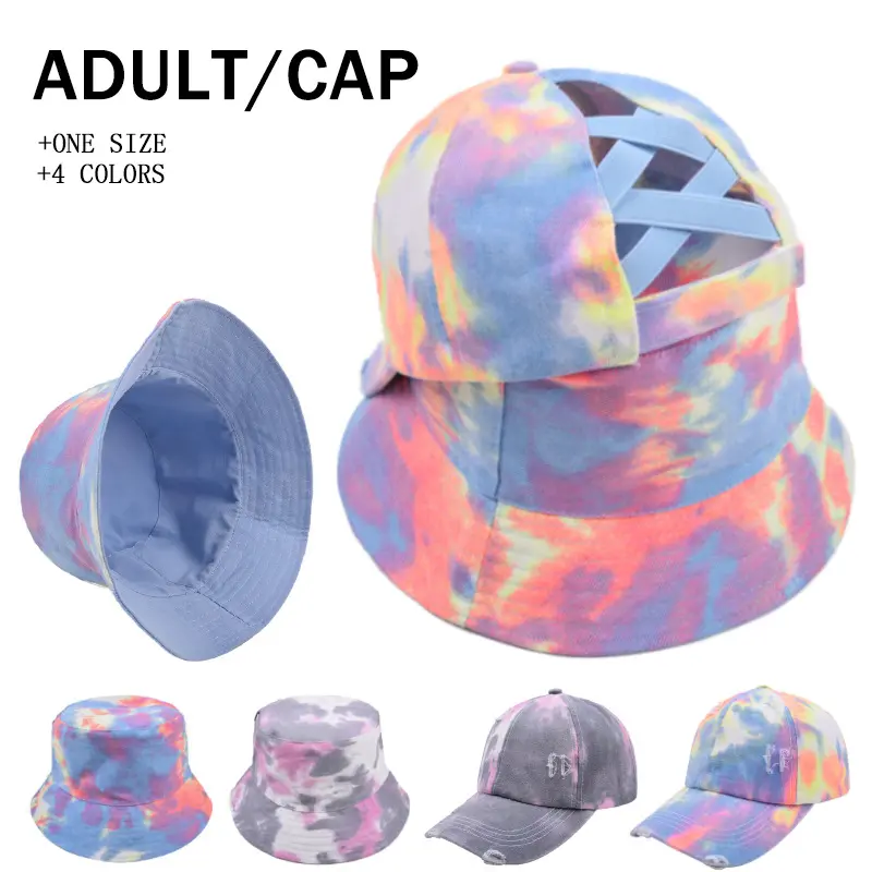 Effortless Glamour Tie Dye Criss Cross Ponytail Baseball Cap Soft Cotton Summer Sun Shade Hat for Women Y2K Viral Baddie Aesthetic Outdoor Festival Essential