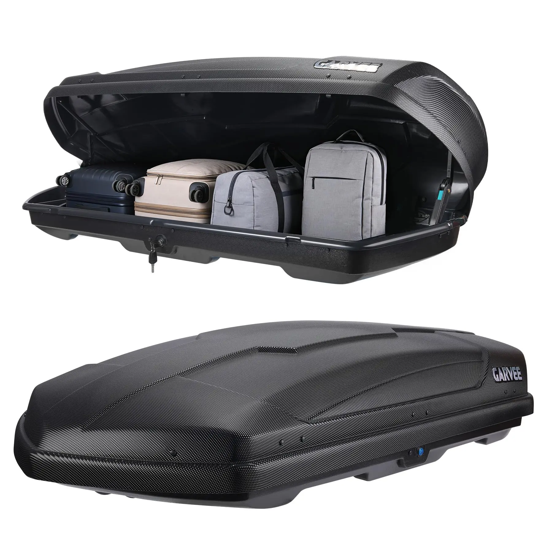 New Upgraded Garvee Hard Shell Rooftop Cargo Box – 14 Cubic Feet – Dual Side Opening – Lockable ABS Roof Carrier, 135 lbs Capacity, Waterproof, Secure Straps & Keys – Aerodynamic Storage for SUV, Truck, Camping, Ideal Christmas Xmas Birthday Gifts