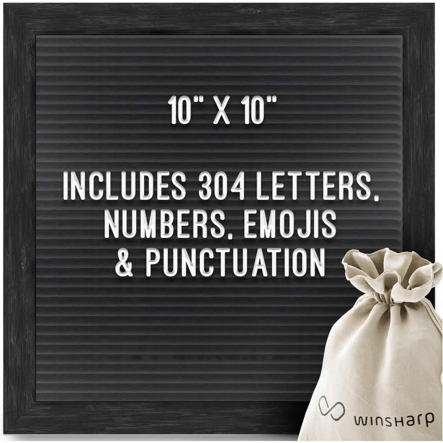 Black Felt Letter Board 10"x10" Black Wooden Frame with White Letters Changeable Sign Boards for  Decor  Announcement Letterboard With Stand