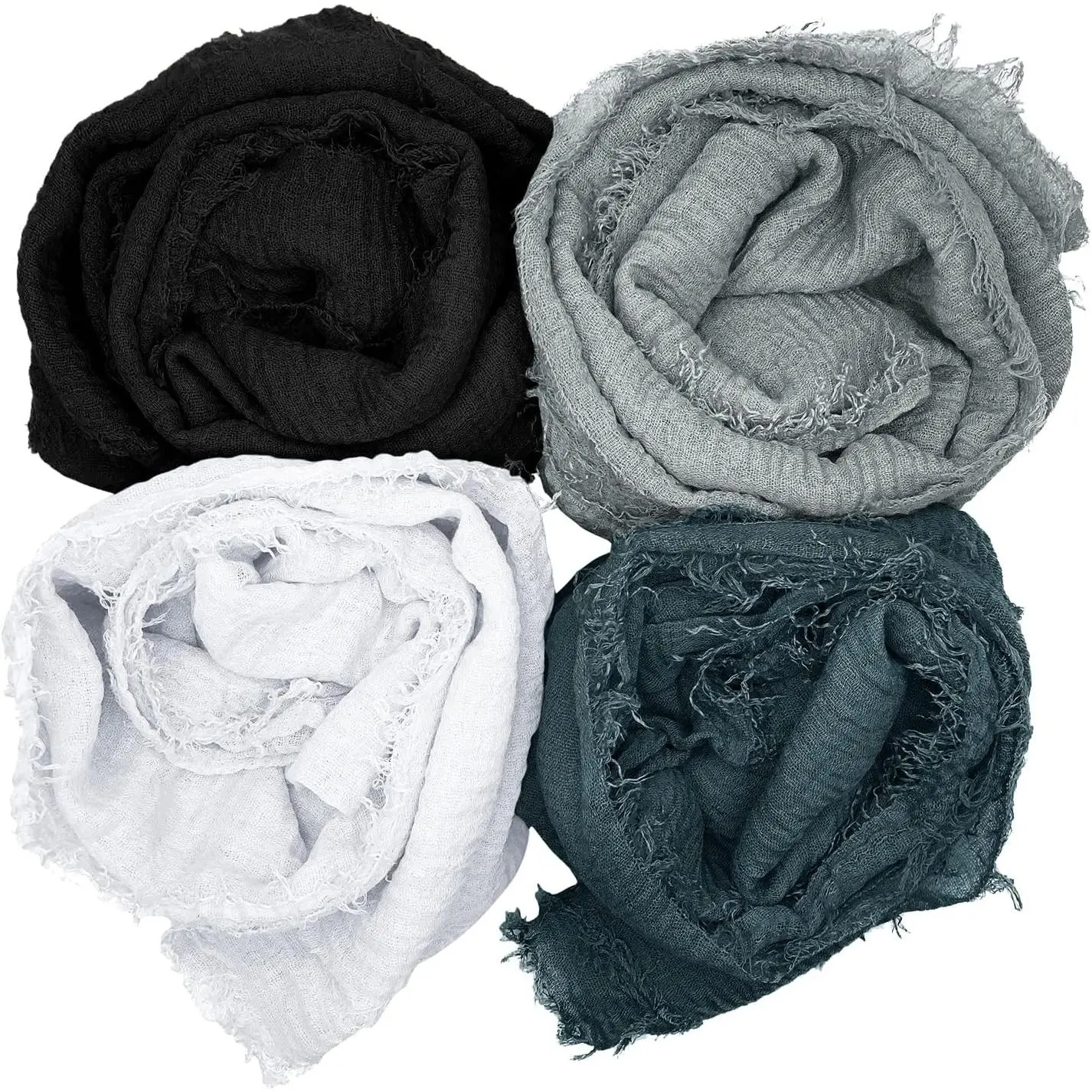 4PCS Women Soft Cotton Scarf Shawl Long, Wrap | big scarf for Seasons