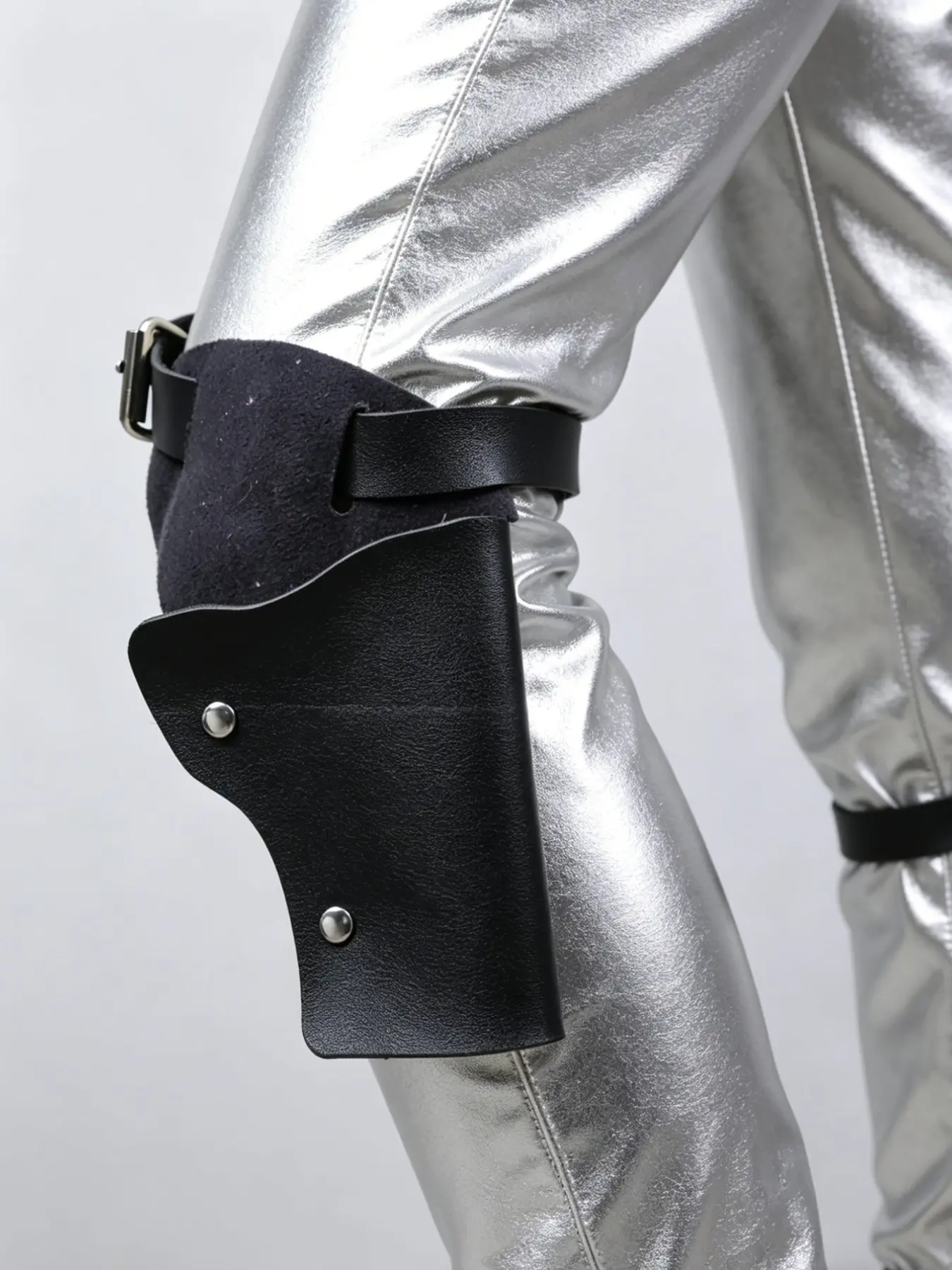 PU Leather Gun Holster (without Gun), Adjustable Belt Loop, Solid Pattern, Halloween Costume Accessory, Christmas Gift