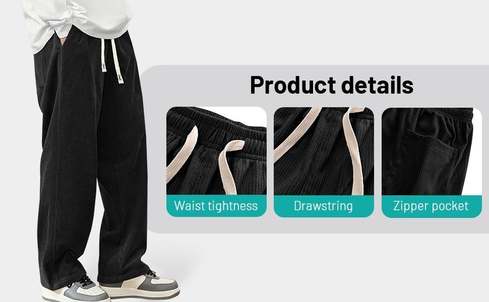 Men's Thermal Winter Pants - Beige Casual & Formal Trousers | Thickened Cold Weather Sweatpants with Drawstring Waist, Non-Stretch Easy-Care Fabric | Office, Outdoor, Everyday Wear (Regular Fit)