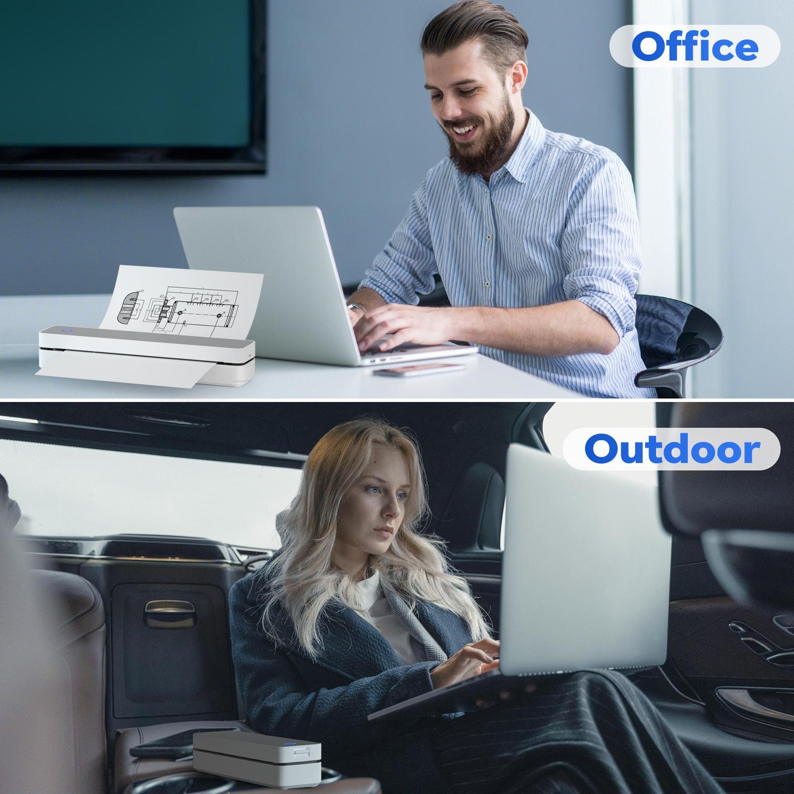 Portable Wireless Thermal Printer, Multipurpose Bluetooth-compatible Printer, USB Charging Mobile Home Printer for iOS, Android, Laptop, Portable Thermal Printers #GLOBAL PICKS