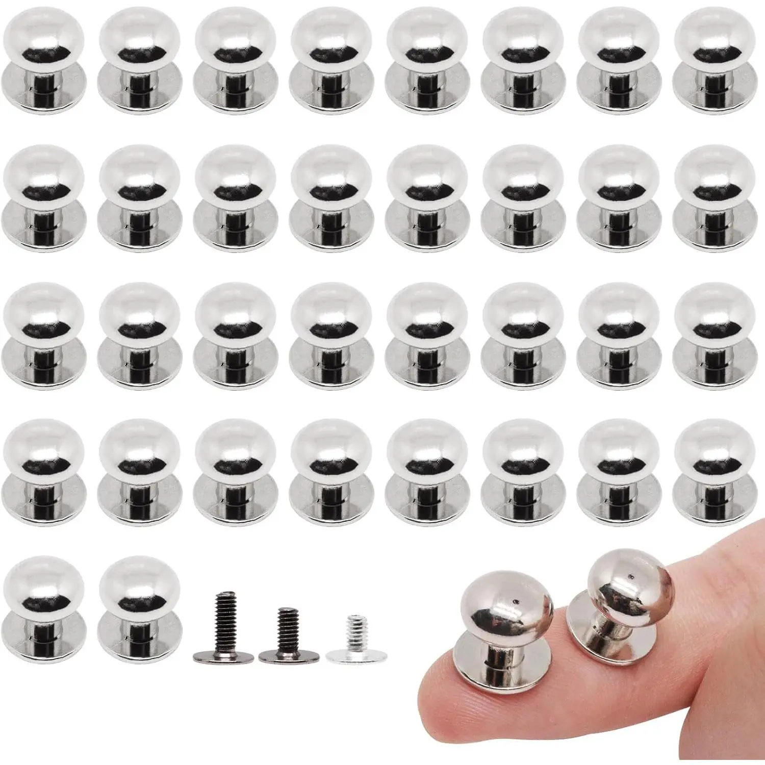 Mini Drawer Pulls, Small Knobs for  Box, Metal Round Mini Knobs Handles Diameter 0.37inch for  Case,  Case, Drawer, Cabinets, Closet, Cupboard (36pcs, )