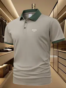 1924BOS Classic Men's Polo Shirt High quality Polyester Fiber Wear resistant and Durable Commuting Daily Simplicity Not Simple Men's High quality Polyester Fiber Polo Shirt Delicate Fabric