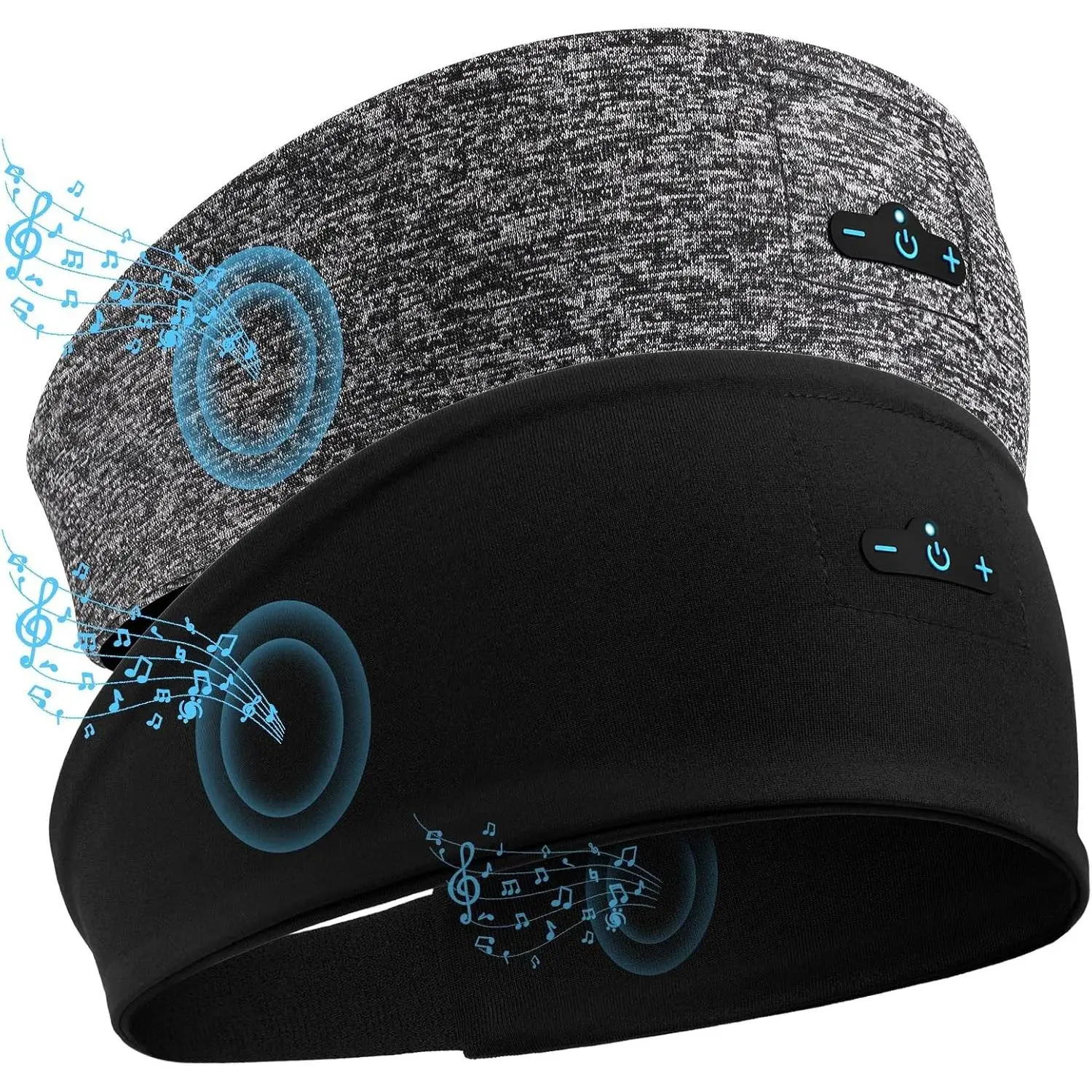 Bluetooth Headband Headphones for Side Sleeper - 2 Pack, 17H Playtime, Wireless HD Stereo Speakers for Workout Running Yoga, Ideal Gift for Men Women TeensGift