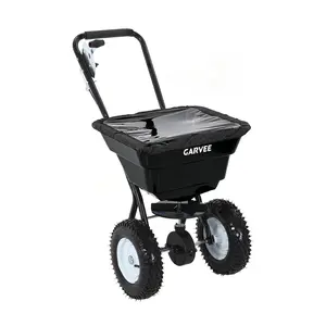 Garvee Heavy Duty Tow & Pull Behind Broadcast Spreader 80 lbs, 100 lbs, 125 lbs Spreading Width, Dual Impeller Auto-Stop, 30 Adjustable Settings, All-Terrain Pneumatic Wheels, For UTV, ATV, Tractor – Multi-Purpose Fertilizer, Seed, Salt