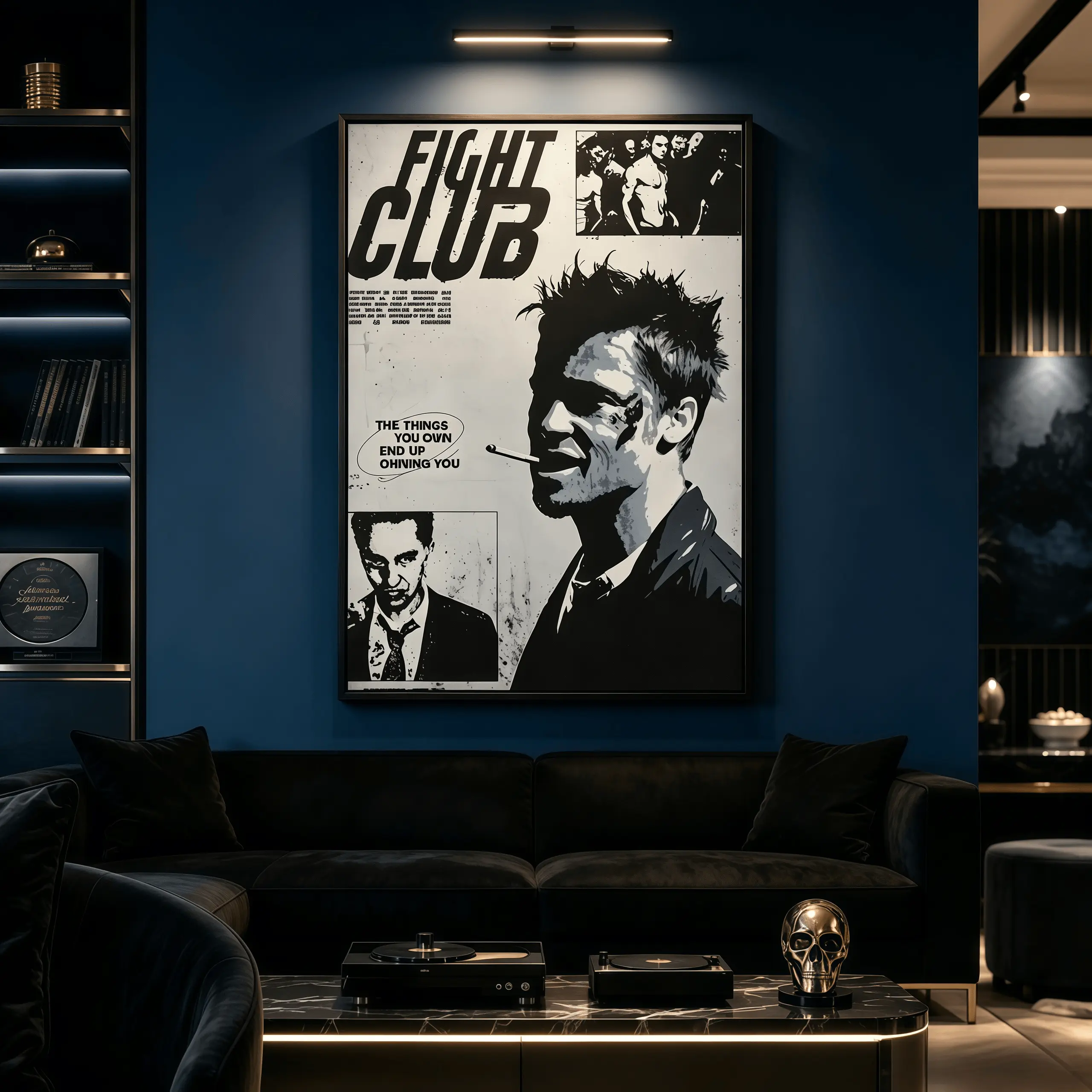 Fight Club Poster by David Fincher Vintage Retro Art Print Minimalist Movie Poster Customizable Home Decor Gift for Movie Lovers Classic Cinema Touch, Movie Wall Art, Film Poster Decor, Vintage Cinema Art, Retro Room Decor, Aesthetic Wall Decor, Movie Fan