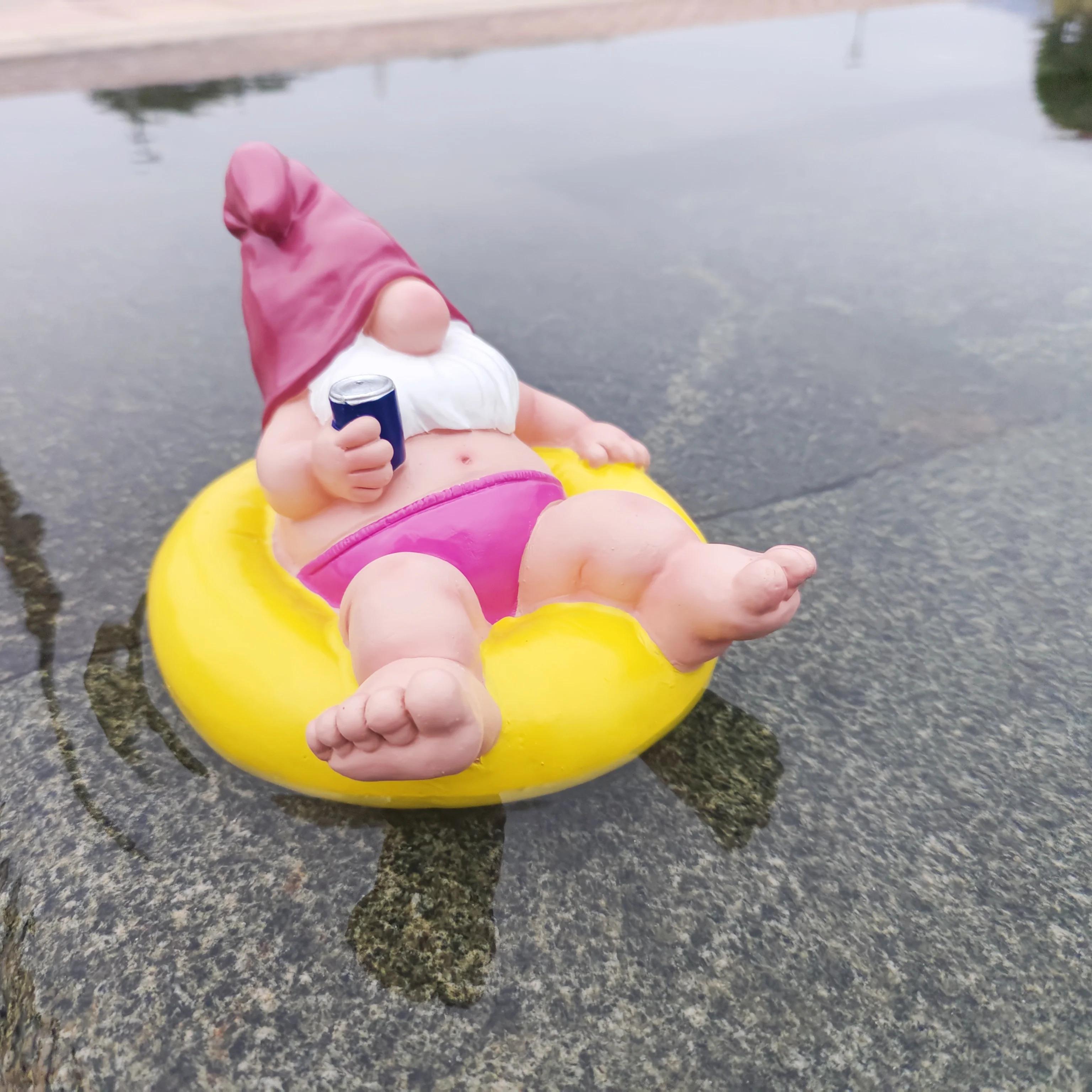 Christmas ornament floating dwarfs decoration garden gnomes swimming pool terrace accessories pond decoration outdoor decoration