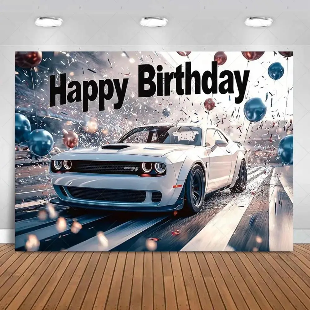 Polyester Super Car Racing Tapestry Wall Hanging, 160 inches x 70 inches/160in*70in(400cm*180cm) Home Decor Backdrop for Baby Shower, Engagement, Anniversary Party Photography Studio Indoor Outdoor Props, 40In*30In(Mini Size)