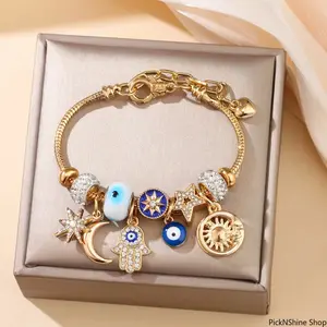 Women's Adjustable DIY Multi-Charm Bracelet, Fairycore Whimsical Aesthetic Wrist Jewelry, Cute Layerable Costume Accessory For Daily Outfits, Ideal Present For Gifting And Holiday Occasions