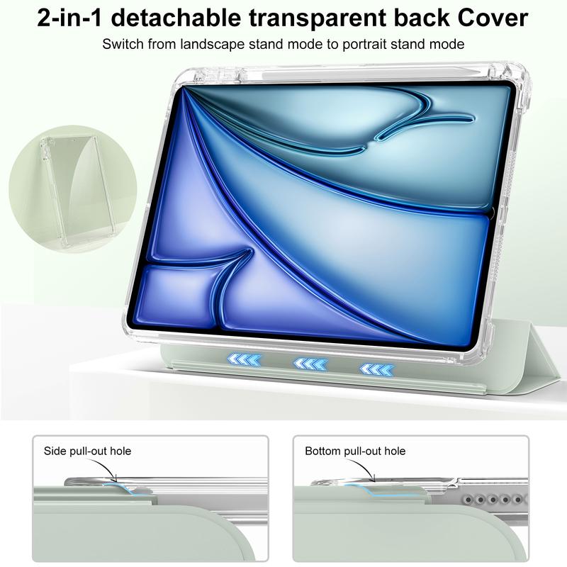 Clear Tablet Case with Pen Slot, 1 Count Auto Sleep/Wake Smart Tablet Protective Cover, Tablet Protector for iPad Pro 13 Inch (M4) Air 13 Pro 11 Inch