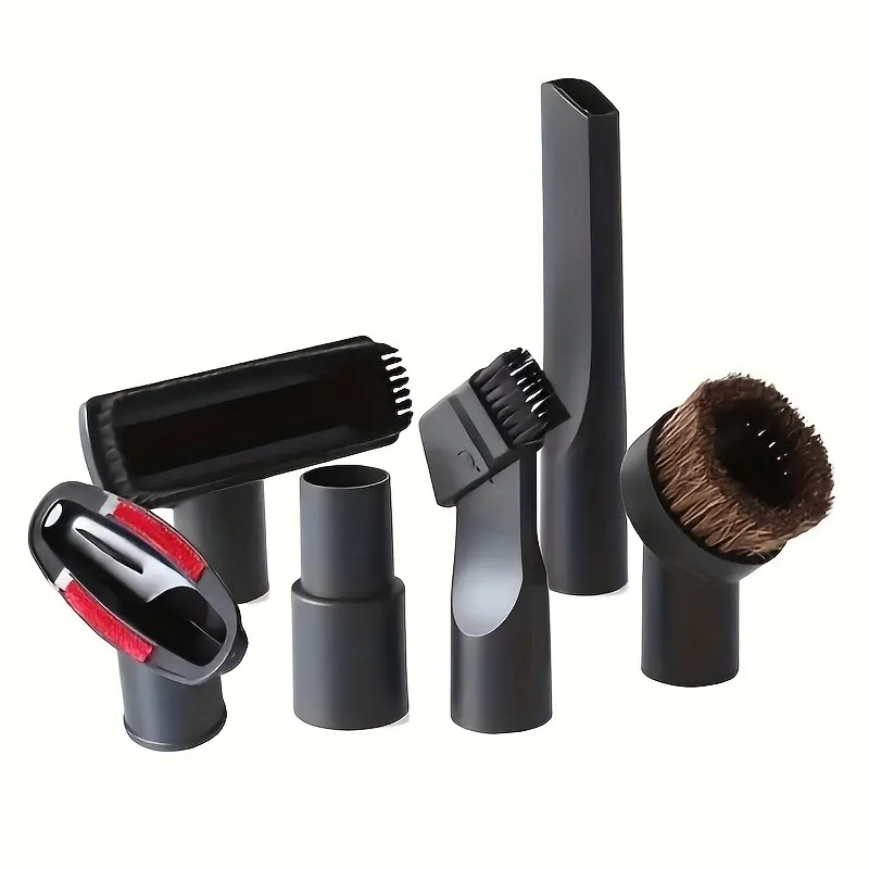 Vacuum cleaner accessories set (6-piece set), with 32/35 adapter + flat suction + two-in-one suction + sofa suction + horse round brush + PP square brush.Suitable for all kinds of vacuum cleaners.