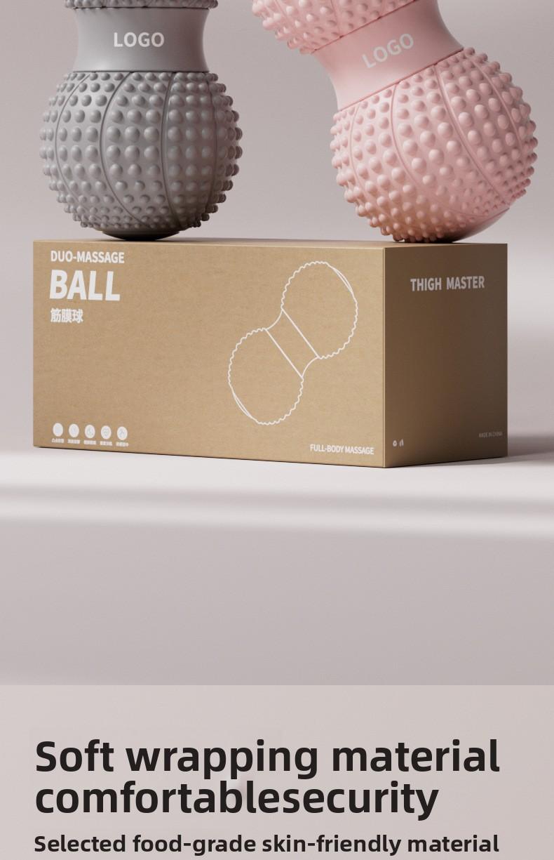 Fascia Peanut Ball for Foot Massage, Spine Muscle Relaxation, Double Ball for Hip, Back, and Leg Acupoint Stimulation, Yoga Massage Ball