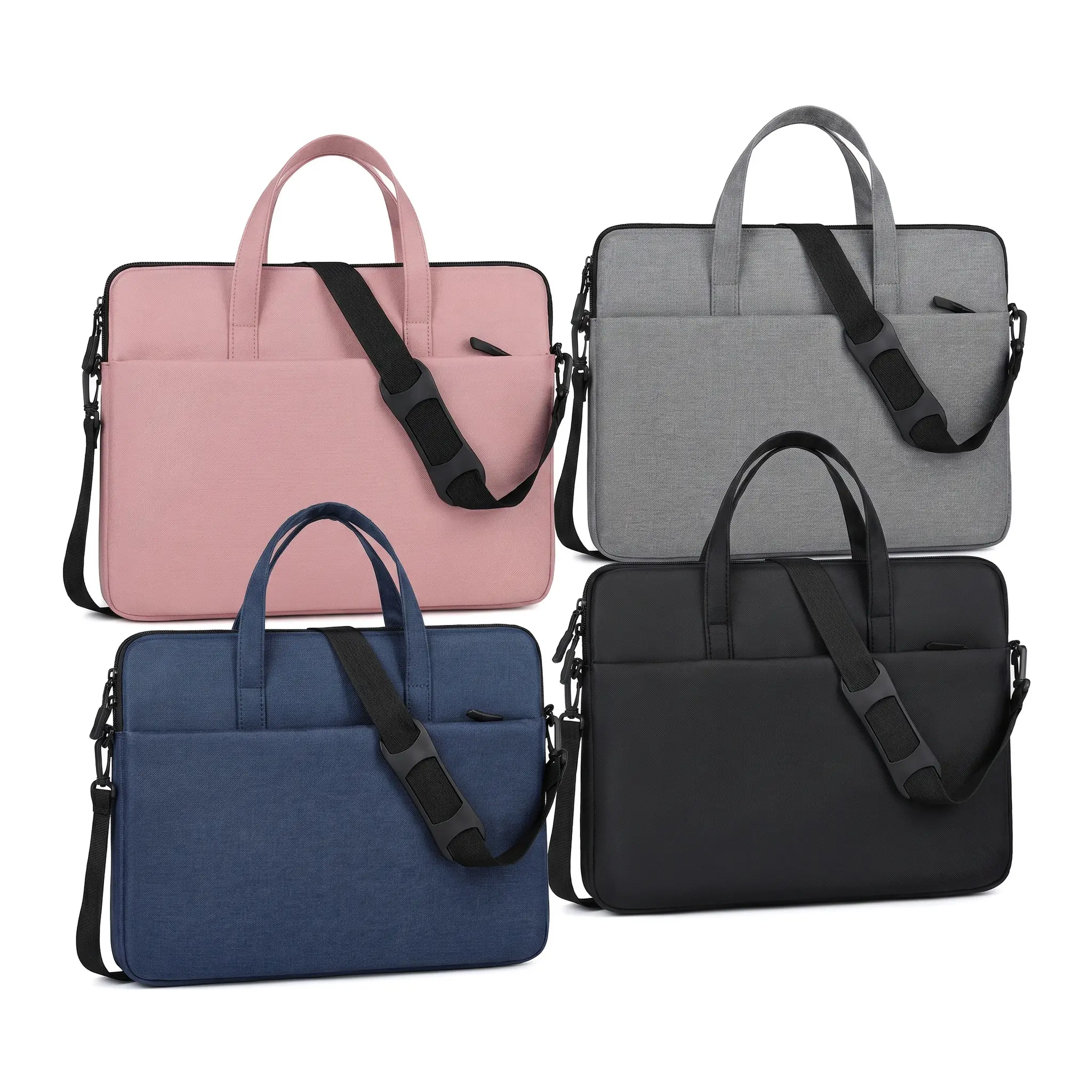 Polyester Minimalist Laptop Sleeve Bag - Slim Profile, Solid Colors, Fits 15", Ultra-Light, Portable Shoulder Bag for Work, Travel Daily Essentials
