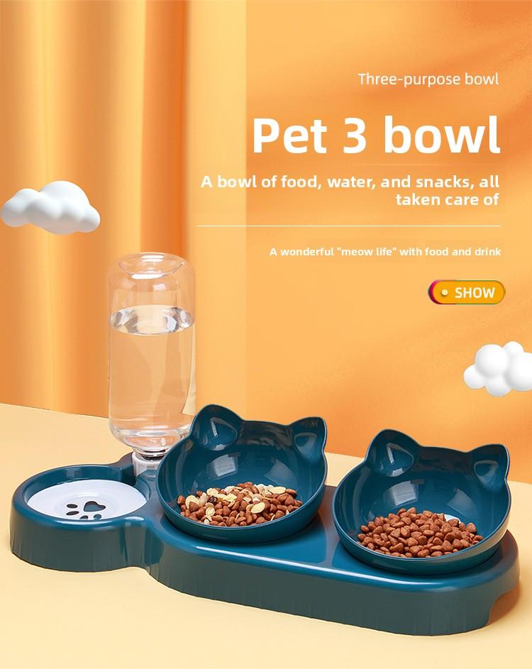 Tilted Cat Dog Double Bowls Neck Protection Anti-Spill Food Water Feeder Anti-Slip Cat Bowl for Cats Dogs Rechargeable Livestock Prod with Flexible Shaft pet stuff pepper spray dog bugs detector reverse slow feeder shaped harness silicone raised food bowl