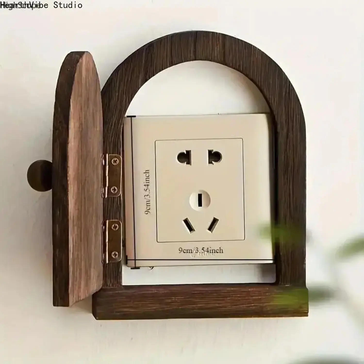 Handmade Wooden Wall Mount Rustic Look Power Outlet Cover, Decorative Switch Panel Ornament for Home Camping Hammock Setup Spaces