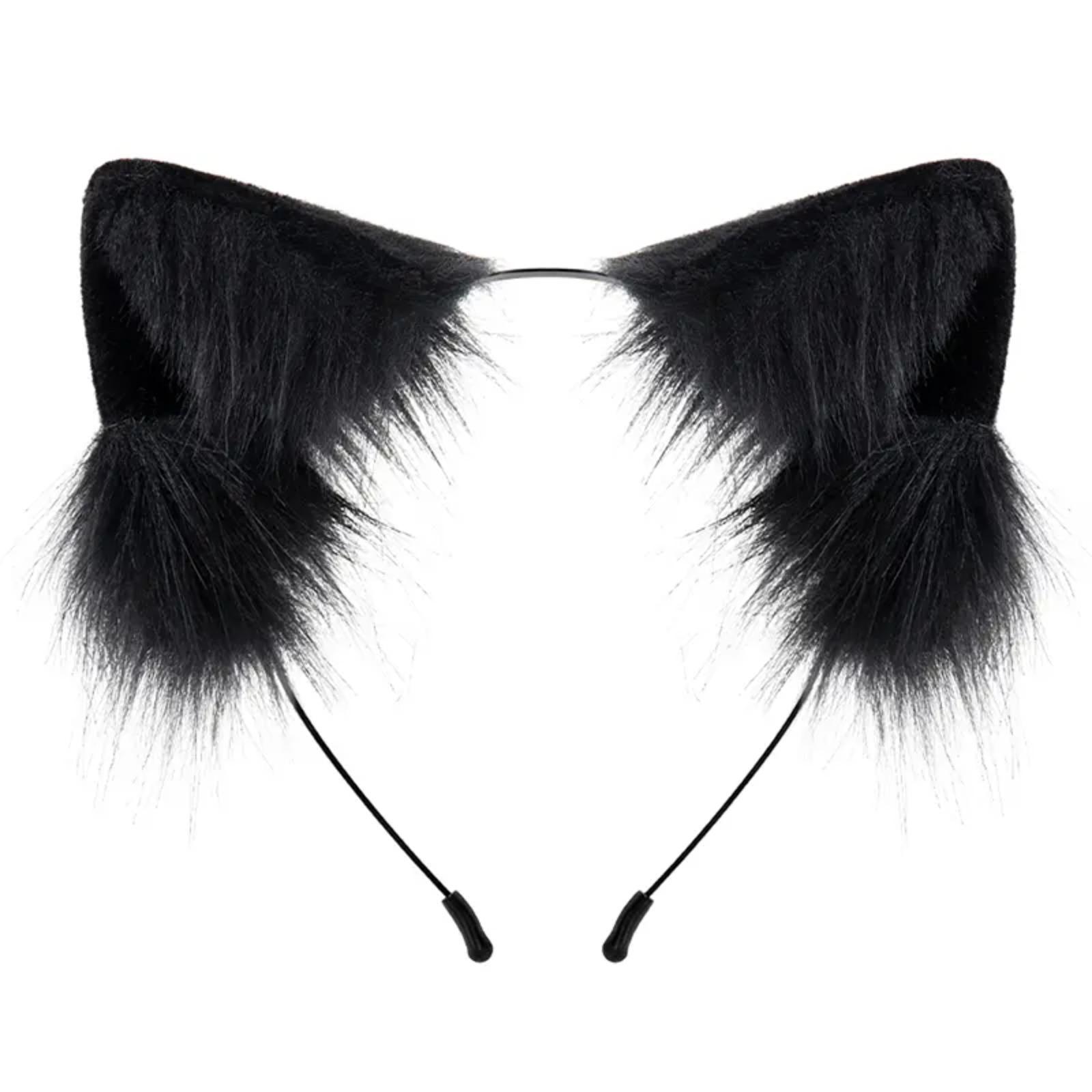 Handmade Plush Cat Ears Headband, Realistic Furry Animal Ears Hairband, Cosplay Fox Ears Costume Accessories, Adorable Furry Style Props Perfect for Anime Conventions, Cosplay Events, Halloween Parties & Daily Cute Outfits