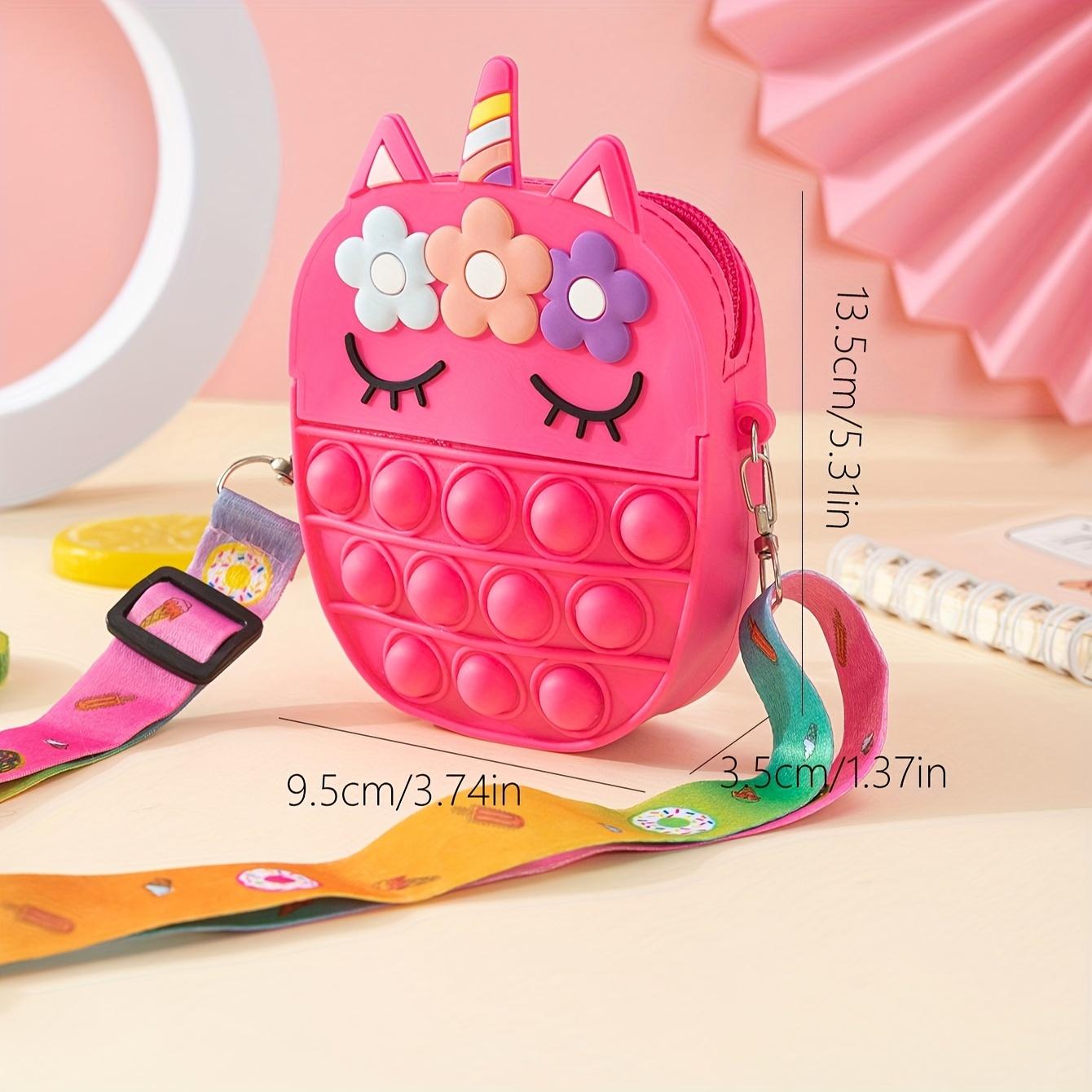 1pc New Unicorn Pattern Silicone Body Bag Zipper Closure Coin Purse for Outdoor Travel