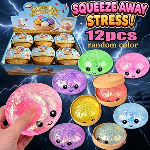 12 Glittering Dumplings Stress Relief Set, Fun Fidget Toy for Anxiety Relief, Hand Relaxation Gift, Birthday Present for Kids