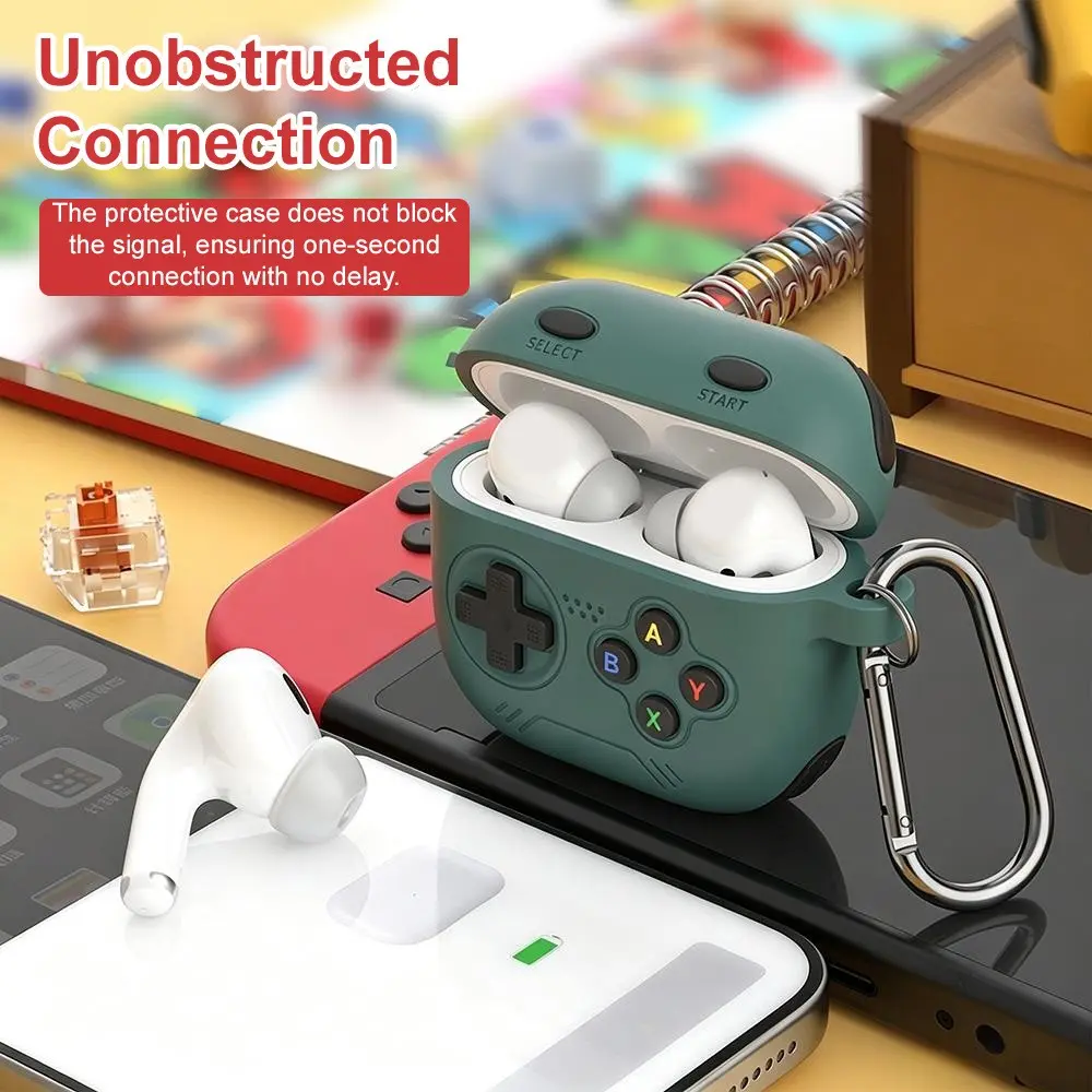 Game console style earphone case, cute design, portable with keychain, suitable for Samsung AirPods 4/AirPods Pro 3, scratch-resistant