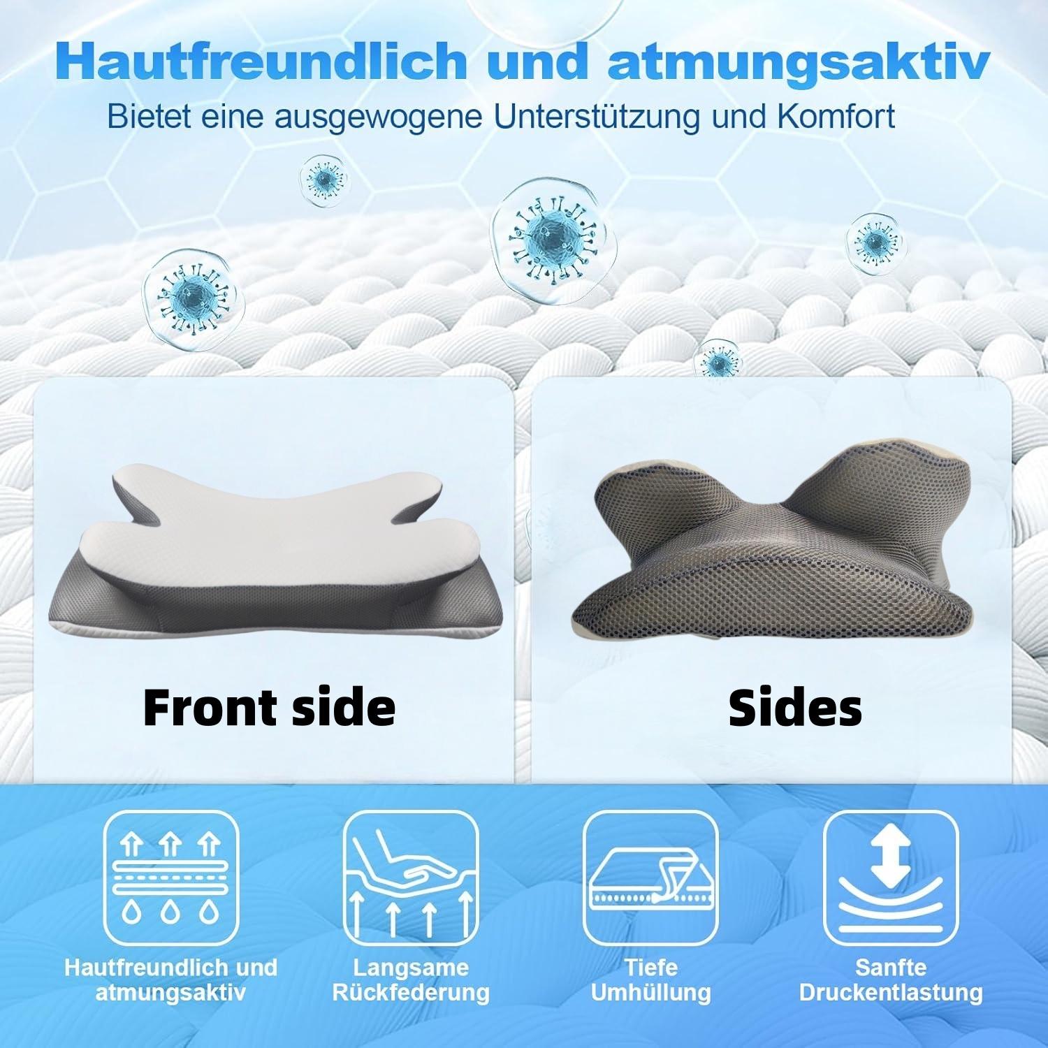 1pc Butterfly-shaped Pillow - Designed with Ergonomic Principles, Suitable for Both Supine and Lateral Sleepers, It Offers a Comfortable Sleep Experience and Provides Support for the Head and Neck.