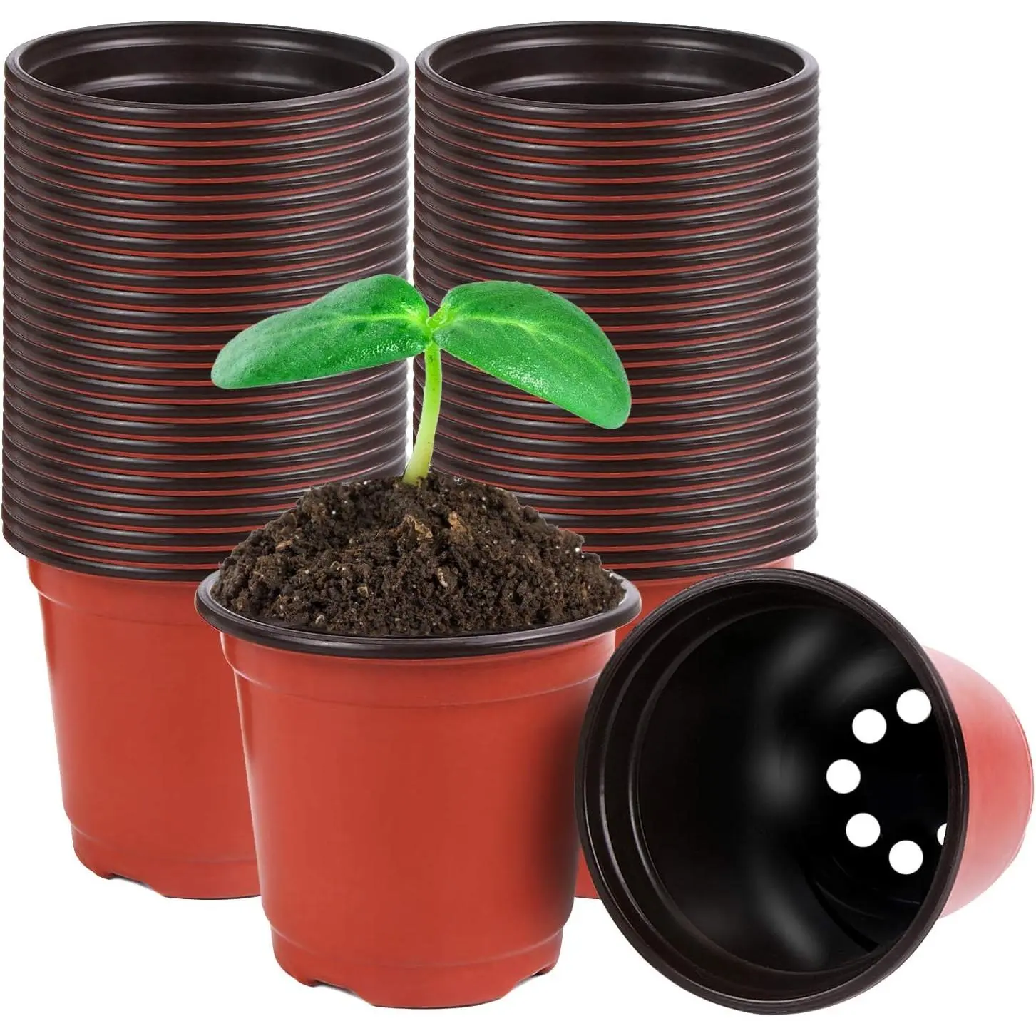 Pots,40 Pcs 4" Plastic   Seed Starting Pots  Pots for Succulent Seedling  Transplanting |  Starter Container for Succulent Seedling  Transplanting,Drainage Holes,for Garden Flower Planters
