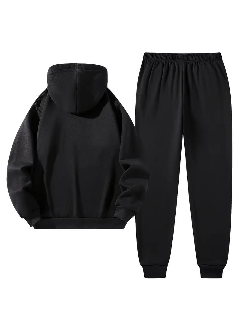 Men's two-piece set, casual round neck long sleeved hooded sweatshirt and sports pants set, suitable for winter and autumn, sports clothing set, sweater hooded sweatshirt, sweatshirt, sports pants, hooded sweatshirt, jogging pants, sweatshirt, pants, hood