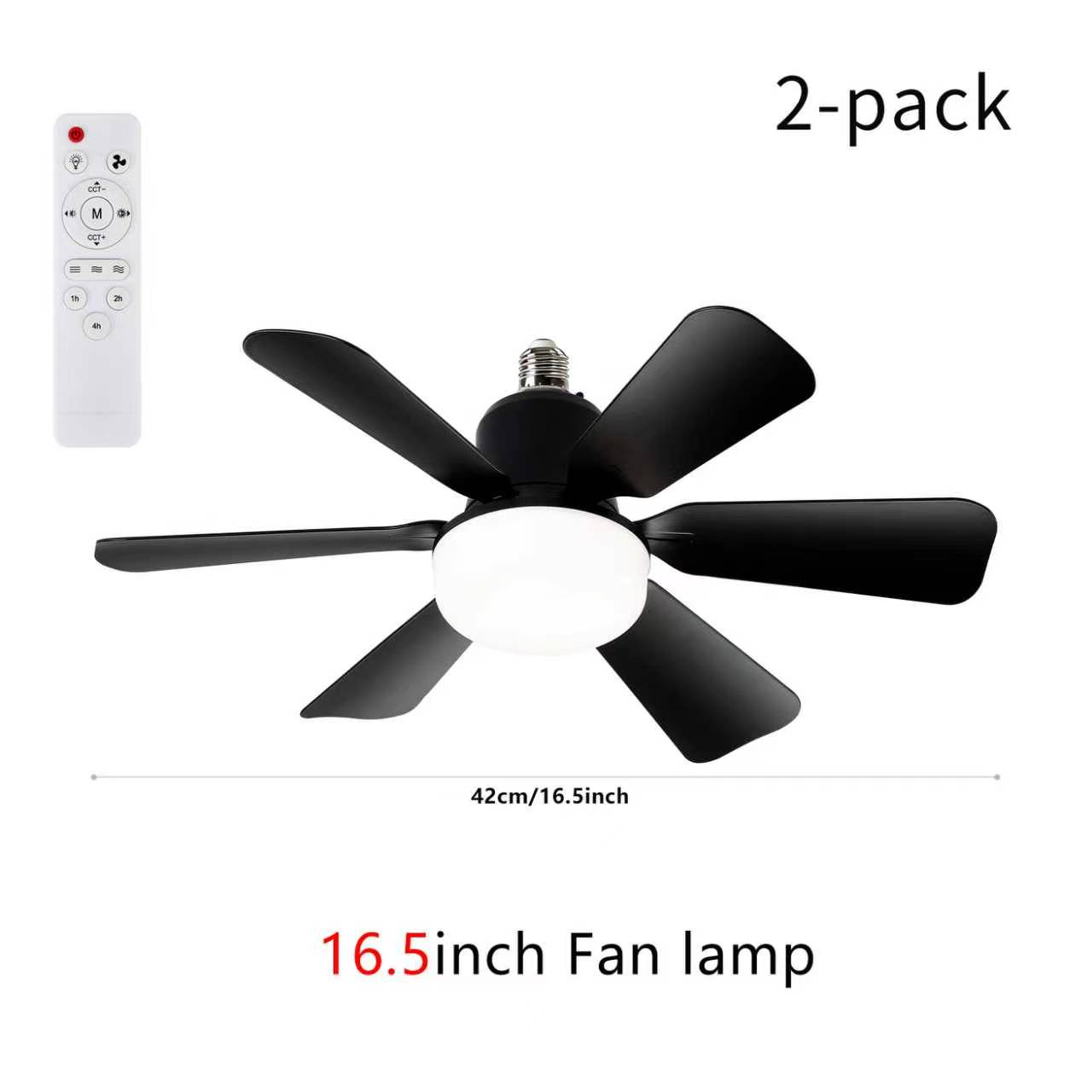 New E27 screw-in lamp holder fan light bulb with plug-in fan blade design, LED fan with three-speed adjustment lymphatic face brush pimple patch