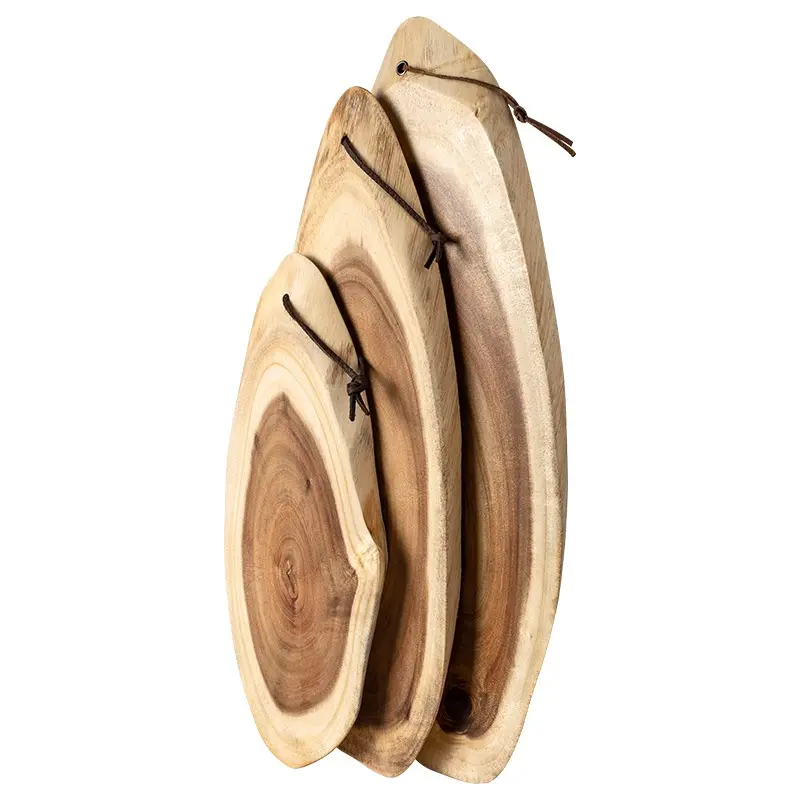 Irregular Rectangle Acacia Wood Cutting Board, Multi-purpose Serving Tray for Food Plating