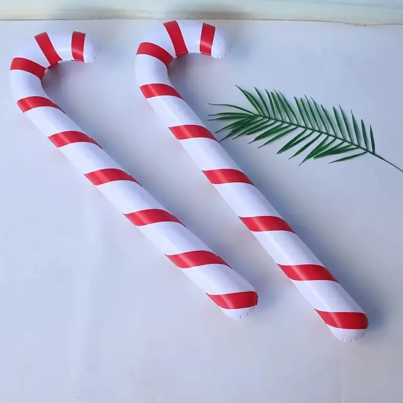 Christmas Inflatable Candy Cane Stick Set, 2 Pieces, Holiday Decoration, New Year Decorations, Festive Party Supplies