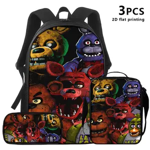 3pcs Bags Featuring Five Nights at Freddy'S Characters.The Design Theme Is Horror, Suitable for Teens, And Ideal for L, Travel, And Outings